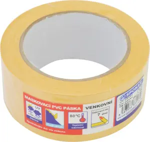Spokar maskovací PVC páska, venkovní, odolná UV a vodě, lepí týden, 48 mm × 33 m Spokar maskovací PVC páska, venkovní, odolná UV a vodě, lepí týden, 48 mm × 33 m